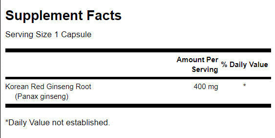 Full Spectrum Korean Red Ginseng Root 400 mg - 90 capsules - Nutra Best Europe