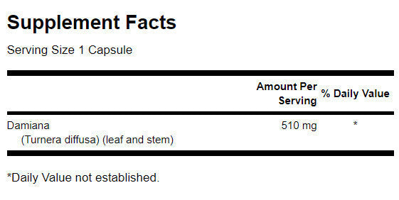 Damiana Leaves 510 mg - 100 capsules - Nutra Best Europe