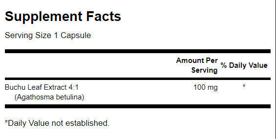 Full Spectrum Buchu Leaf 4:1 Extract 100 mg - 60 capsules - Nutra Best Europe