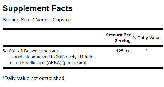 5-LOXIN Boswellia Serrata Extract 125 mg - 60 capsules - Nutra Best Europe