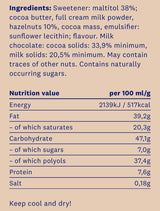 HealthyCo chocolate with hazelnuts 100 grams - no added sugar and no palm oil - Nutra Best Europe