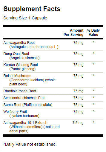 Adaptogenic Herbal Complex | with Rhodiola Ashwagandha Ginseng - 60 capsules - Nutra Best Europe