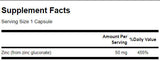 Zinc Gluconate 50mg. / 250 Caps - 0 - Nutra Best Europe