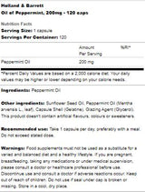 Oil of Peppermint 200 mg - 120 capsules - Nutra Best Europe