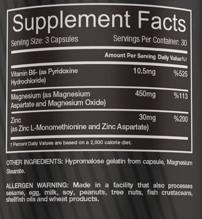 ZMA | with Zinc, Magnesium and B6 90 capsules - Nutra Best Europe