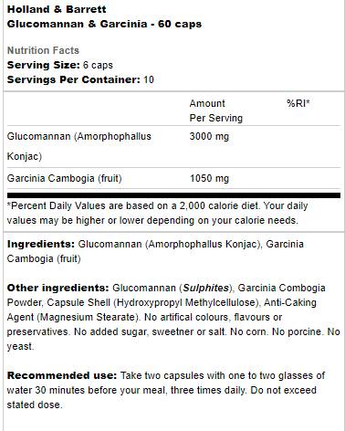 Glucomannan & Garcinia - 60 capsules - Nutra Best Europe