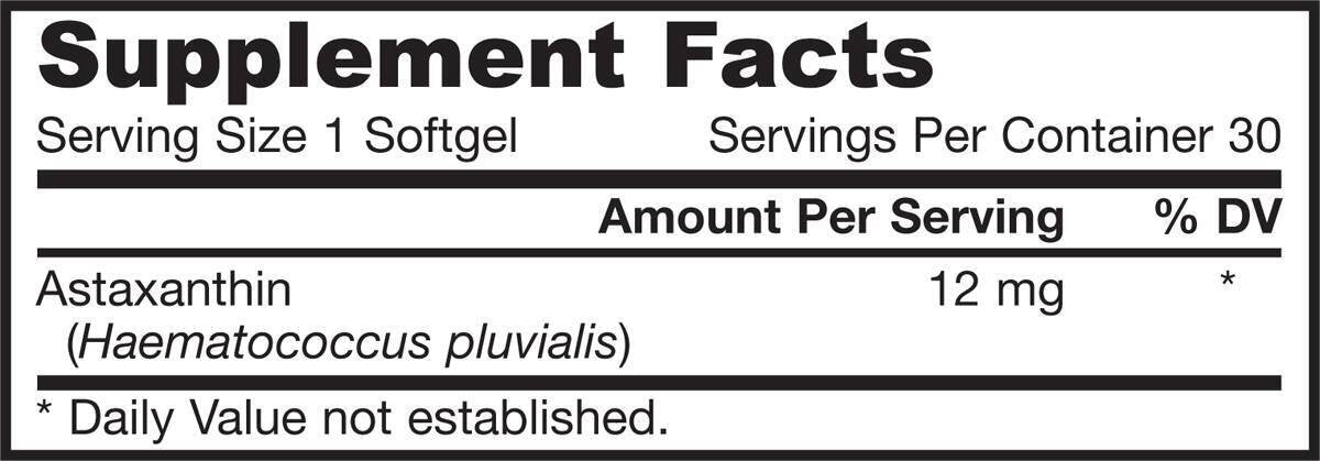 Astaxanthin 12 mg - 30 Gel capsules - Nutra Best Europe