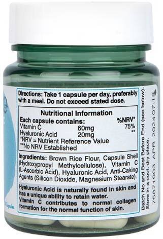 Hyaluronic Acid 20 mg / with Vitamin C - 30 capsules - Nutra Best Europe