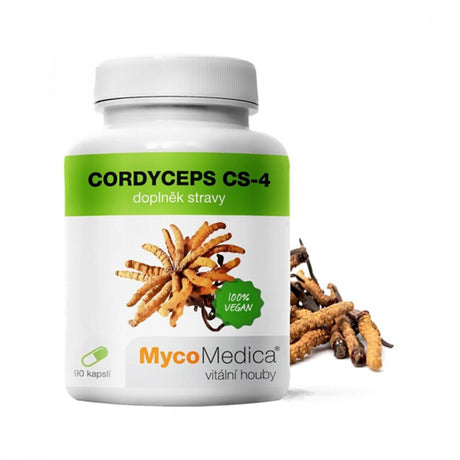 Cordyceps CS-4 /90 capsules x500 mg/- mycelium extract 30% polysaccharides MycoMedica - Nutra Best Europe