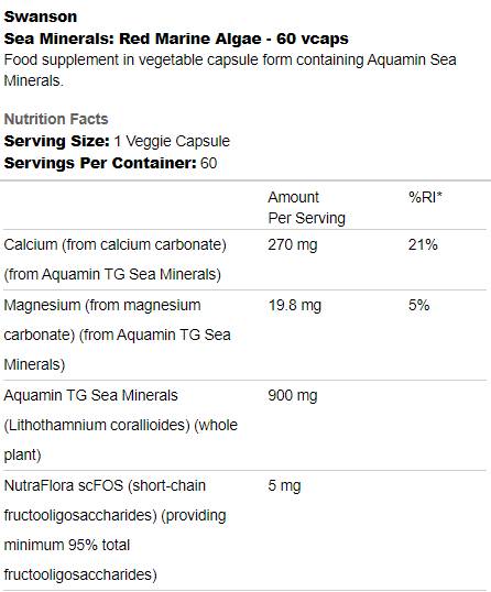 Sea Minerals | Red Marine Algae 60 capsules - Nutra Best Europe