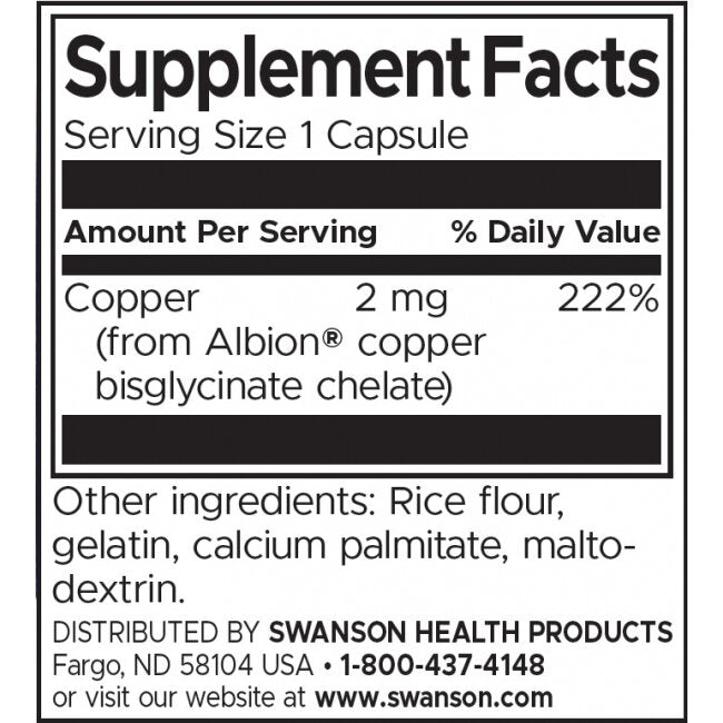 Albion Copper 2 mg / 60 Caps - 0 - Nutra Best Europe