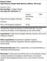 BEST Ginger Root Extract 250 mg | High Potency - 60 capsules - Nutra Best Europe
