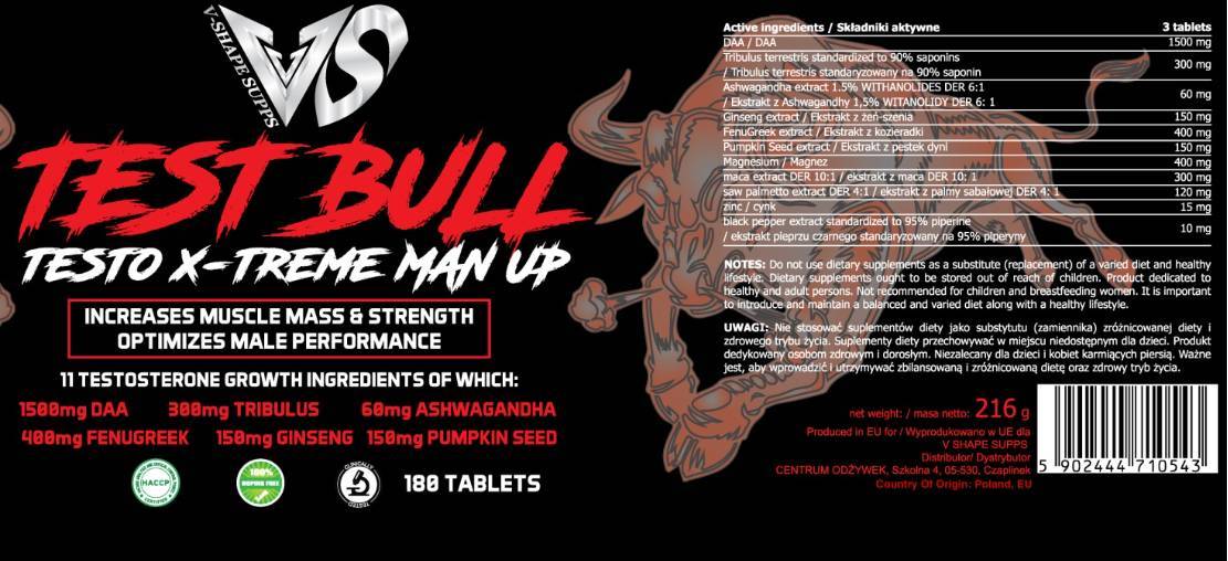 Test Bull | Testo X-Treme Man Up - 300 Tablets - Nutra Best Europe