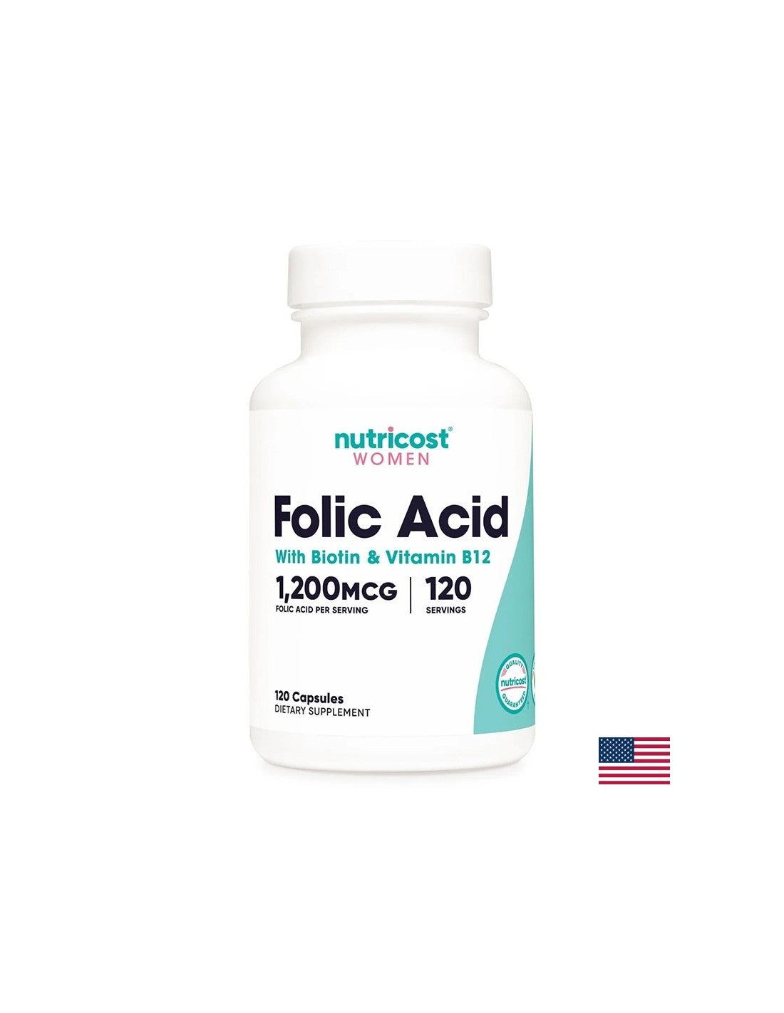 Szív, idegrendszer, haj és bőr ápolása - Folsav + Biotin + B12 vitamin, 120 kapszula