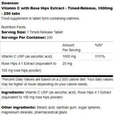 Timed-Release Vitamin C 1000 mg | With Rose Hips 250 Bottles - Nutra Best Europe