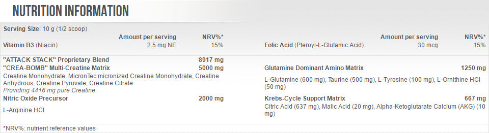 Attack 2.0 0.320 kg - Nutra Best Europe