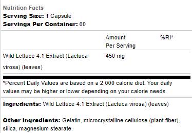 Wild Lettuce 450 mg 60 capsules - Nutra Best Europe