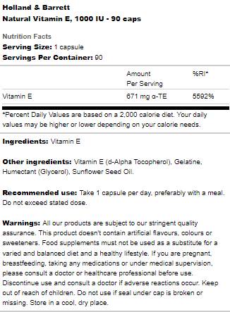 Natural Vitamin E 400 IU - 90 capsules - Nutra Best Europe