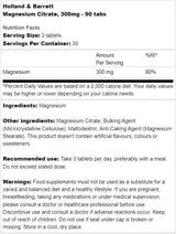 Magnesium Citrate 300 mg - 90 Tablets - Nutra Best Europe