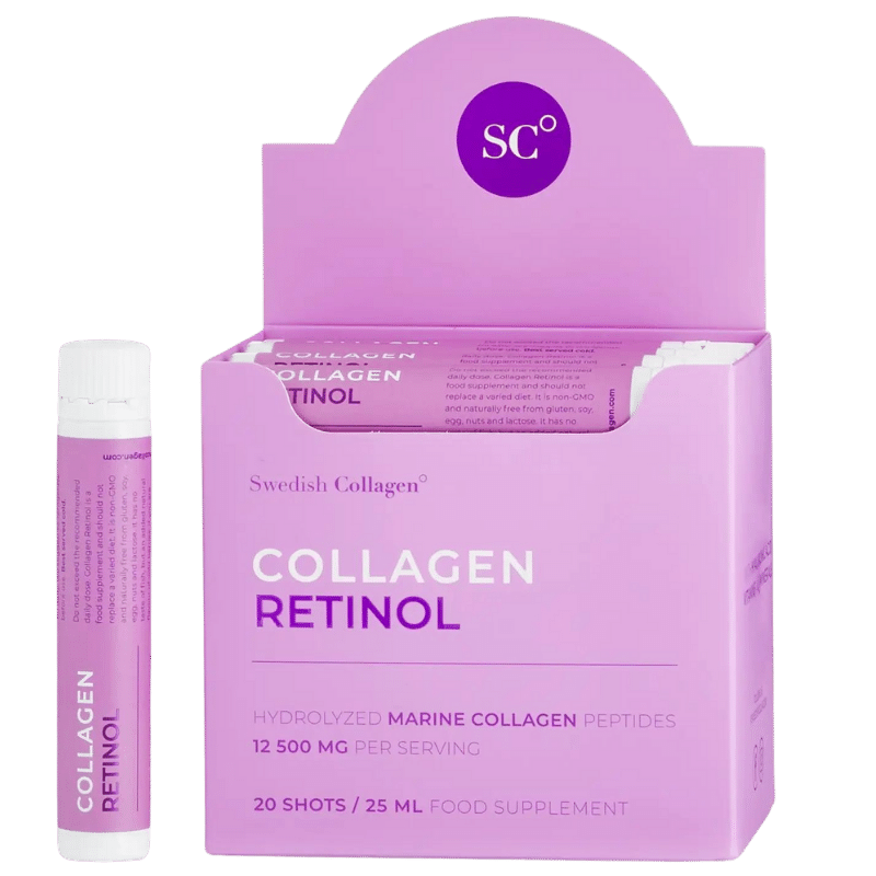 Halkollagén 12500 mg retinollal, hialuronsavval, biotinnal, MSM-mel /20 db x 25 ml/ <tc>Swedish Collagen</tc>