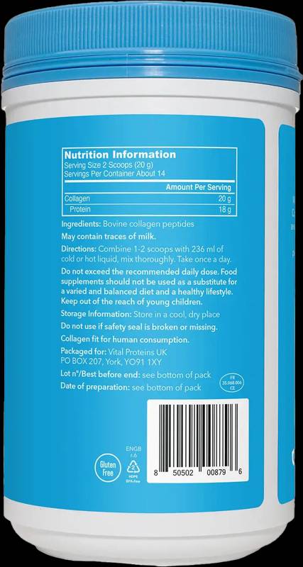 Collagen Peptides Original | Hair, Skin & Nails Support - 284 grams - Nutra Best Europe