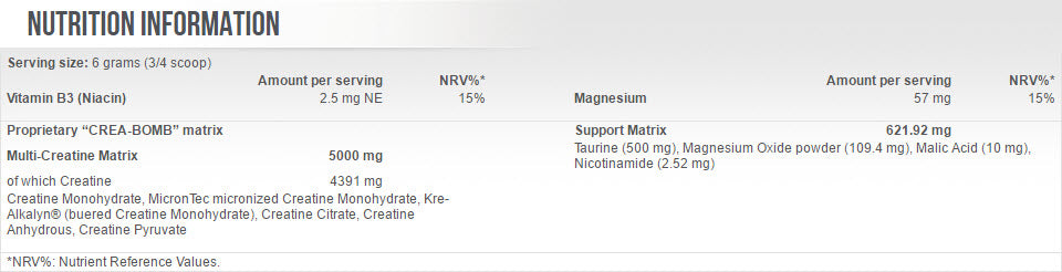 Crea-Bomb 650 gr. - Nutra Best Europe