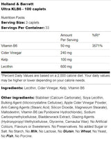 Ultra KLB6 | Kelp, Lecithin, B6 and Cider Vinegar - 100 capsules - Nutra Best Europe