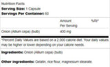 Full Spectrum Onion Bulb 400 mg 60 capsules - Nutra Best Europe