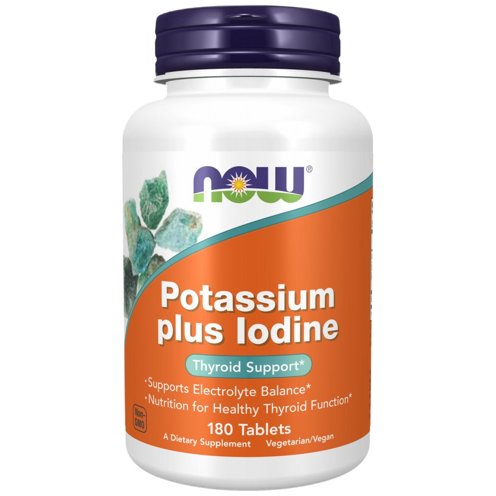 Potassium plus Iodine | Electrolyte Balance Support - 180 Tablets - Nutra Best Europe