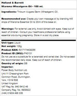 Miaroma Wheatgerm Oil - 100 ml - Nutra Best Europe