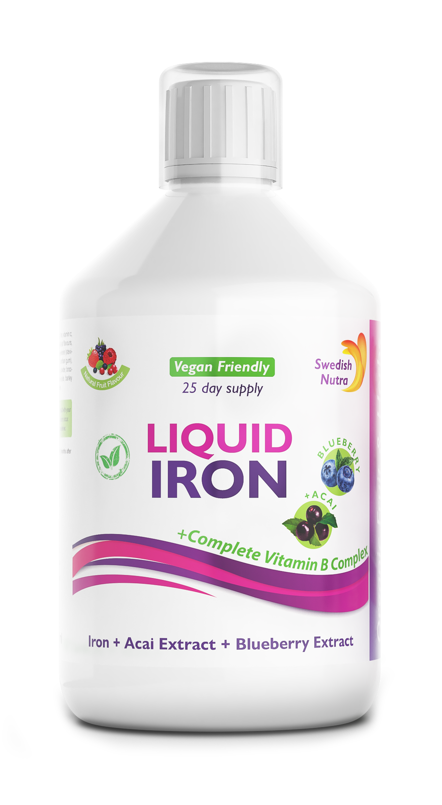 Iron with B-complex and organic fruit and herb extract 500 ml /Vegan/ - Nutra Best Europe