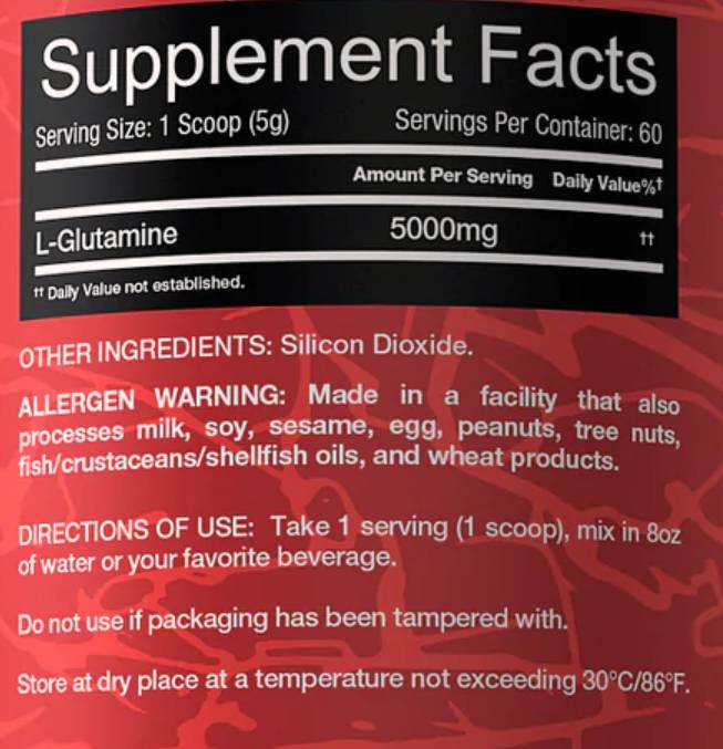 RedRex Glutamine 300 grams - Nutra Best Europe