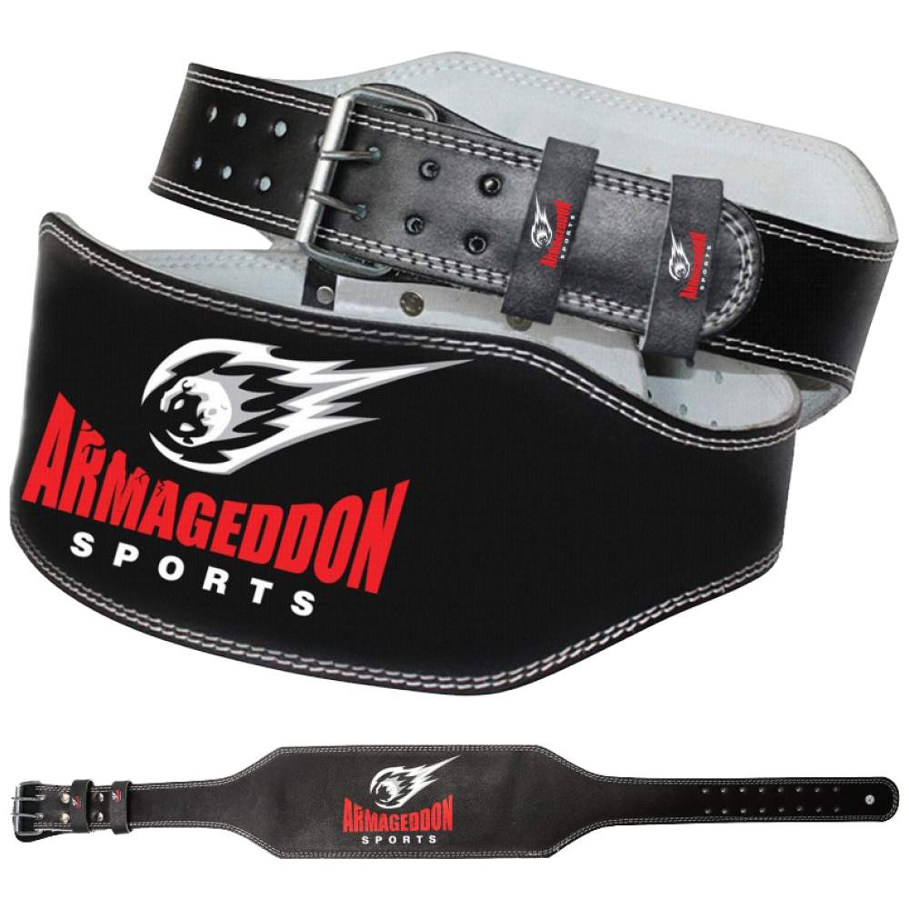 Fitness öv - Valódi bőr - 15 cm széles