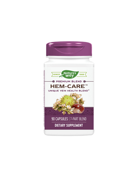 Hemorrhoids and Varicose Veins - Mix of vitamins, minerals and herbs Hem-Care, 90 capsules Nature's Way - Nutra Best Europe