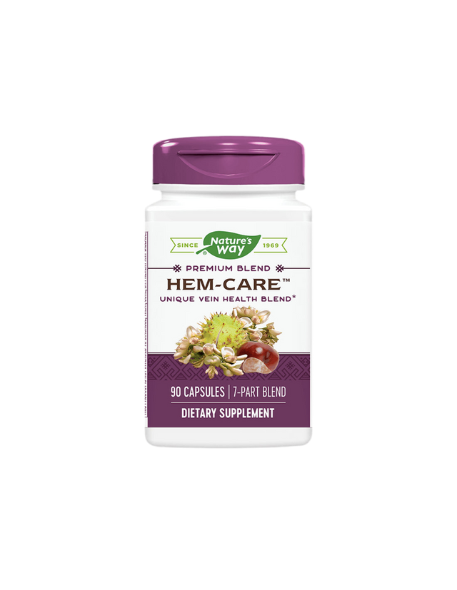 Hemorrhoids and Varicose Veins - Mix of vitamins, minerals and herbs Hem-Care, 90 capsules Nature's Way - Nutra Best Europe