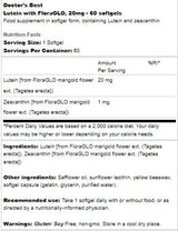 Lutein 20 mg | With FloraGLO - 60 Gel capsules - Nutra Best Europe