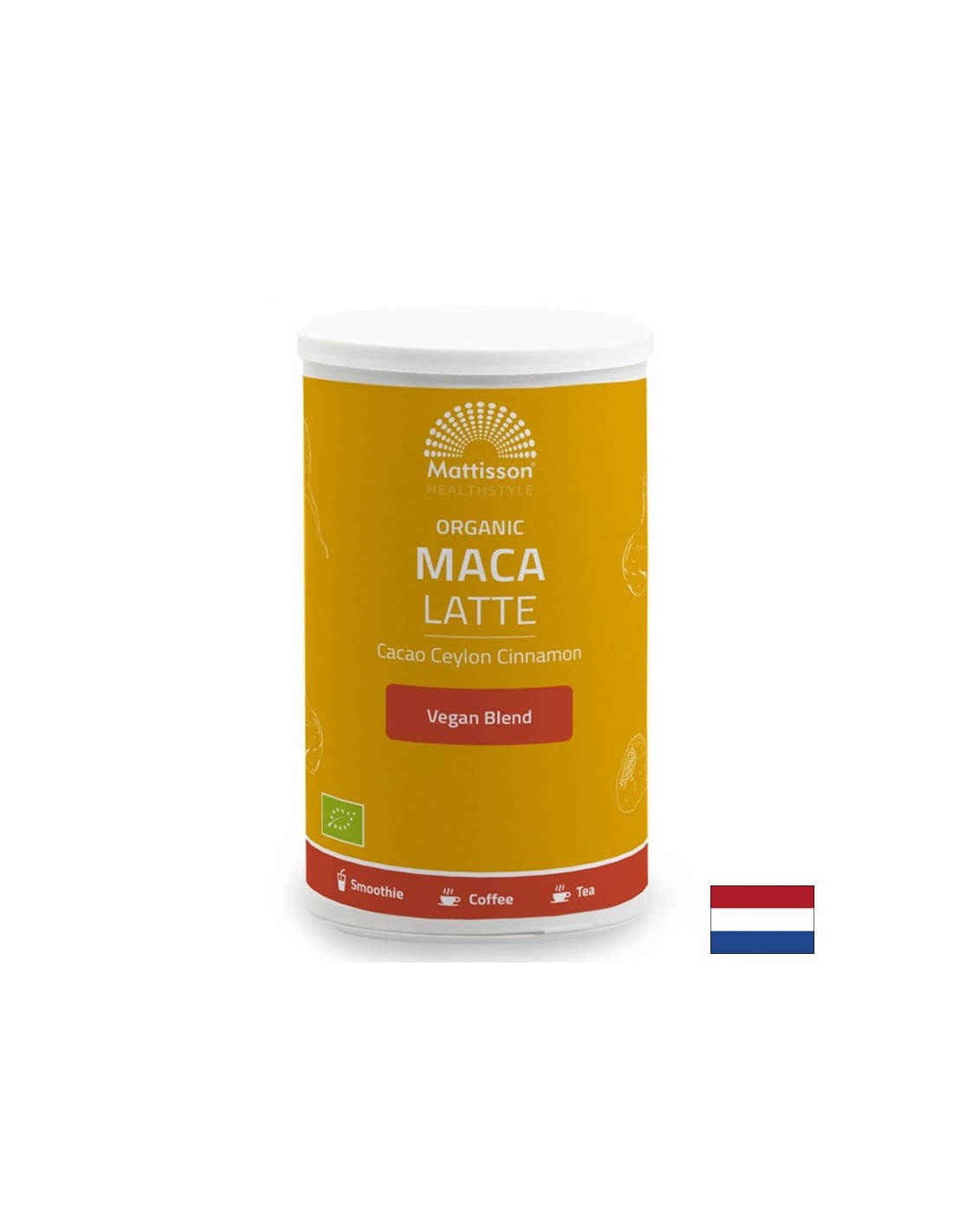 Teáskávé kakaóval, maccával, lucumával és ceyloni fahéjjal ORGANIC, 160 g, por