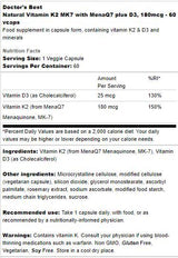 BEST Natural Vitamin K2 MK-7 180 mcg | Plus D-3 - 60 capsules - Nutra Best Europe
