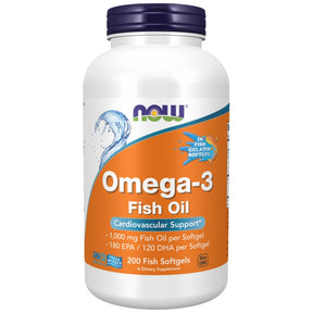 Omega 3 1000 mg | Fish Gelatin Softgels - 200 Gel Capsules - Nutra Best Europe