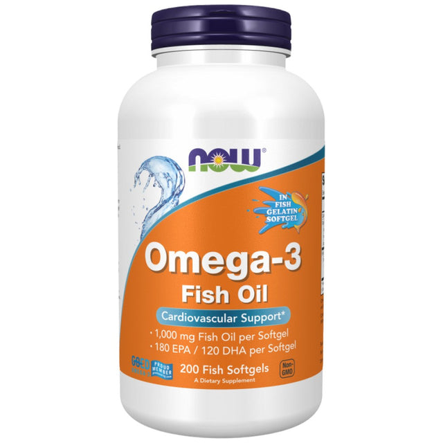 Omega 3 1000 mg | Fish Gelatin Softgels - 200 Gel Capsules - Nutra Best Europe