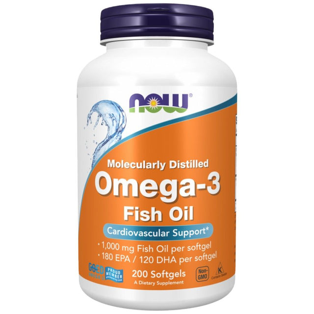 Omega 3 1000 mg / Molecularly Distilled - 200 Gel capsules - Nutra Best Europe