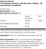 Vitamin C with Rose Hips 1500 mg | Timed Release - 100 Tablets - Nutra Best Europe