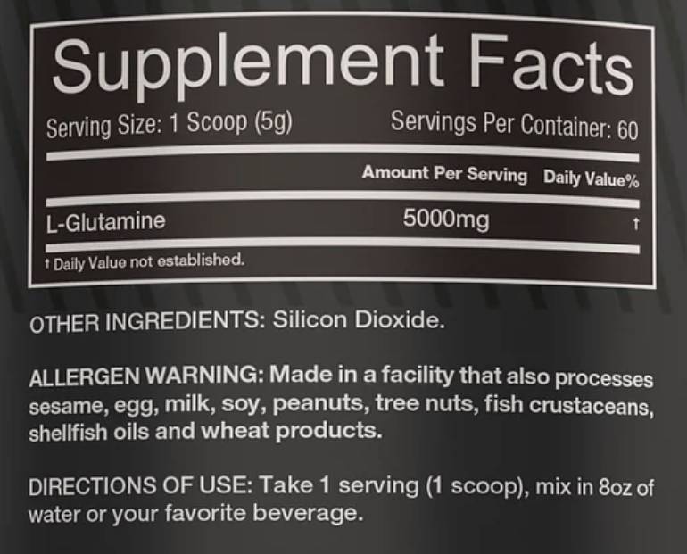 Glutamine Powder | Unflavored 300 grams - Nutra Best Europe