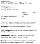 BEST Vegan MSM 1000 mg | With OptiMSM - 180 capsules - Nutra Best Europe