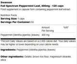 Full Spectrum Peppermint Leaf 400 mg 120 capsules - Nutra Best Europe
