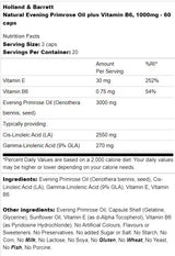 Natural Evening Primrose Oil 1000 mg | Plus Vitamin B6 - 60 capsules - Nutra Best Europe