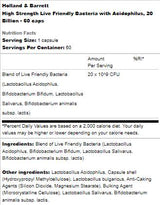 Live Friendly Bacteria with Acidophilus | High Strength 20 Billion - 60 capsules - Nutra Best Europe