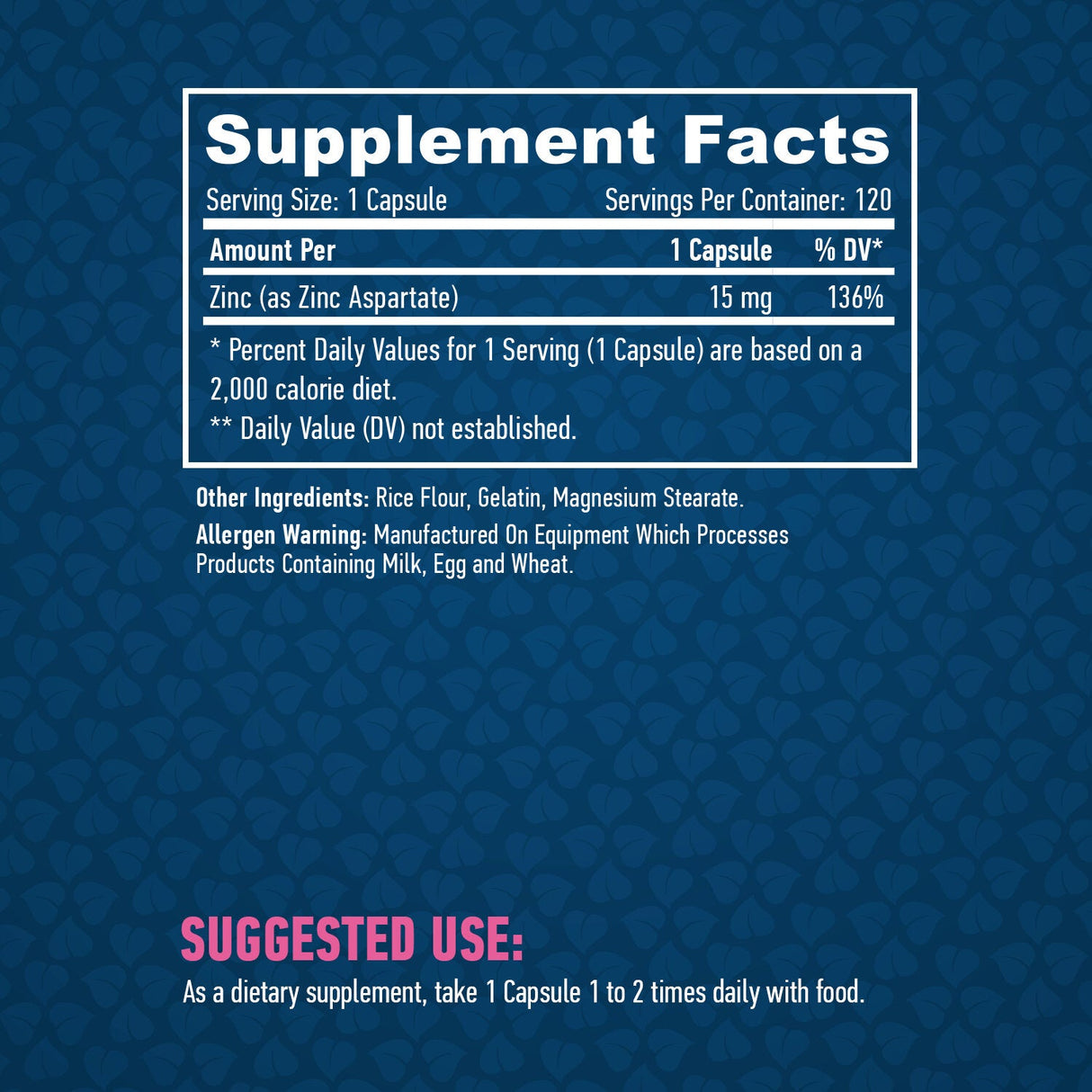 Zinc 15mg. / 120 caps. - Nutra Best Europe