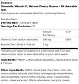 Sugar-Free Chewable Vitamin C 500 mg 60 Tablets - Nutra Best Europe