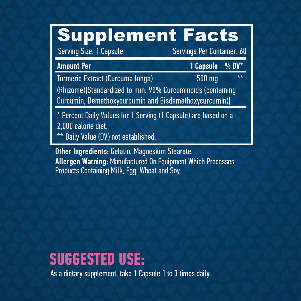 Curcumin /Turmeric Extract/ 500mg / 60 Caps. - Nutra Best Europe